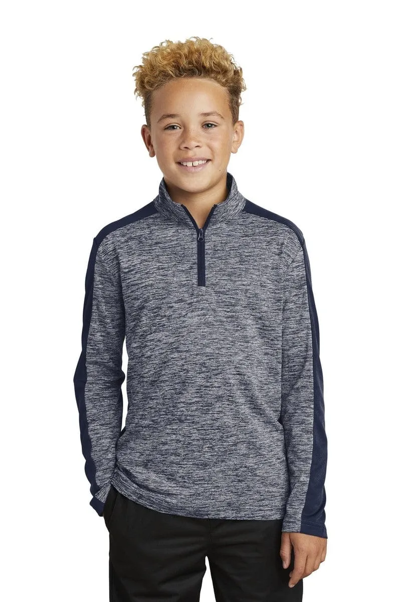 Sport-Tek YST397: Youth PosiCharge Electric Heather Colorblock 1/4-Zip Pullover