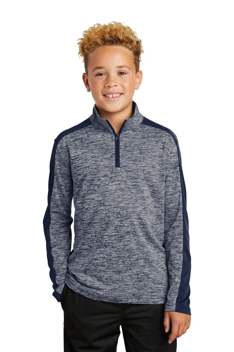 Sport-Tek YST397: Youth PosiCharge Electric Heather Colorblock 1/4-Zip Pullover