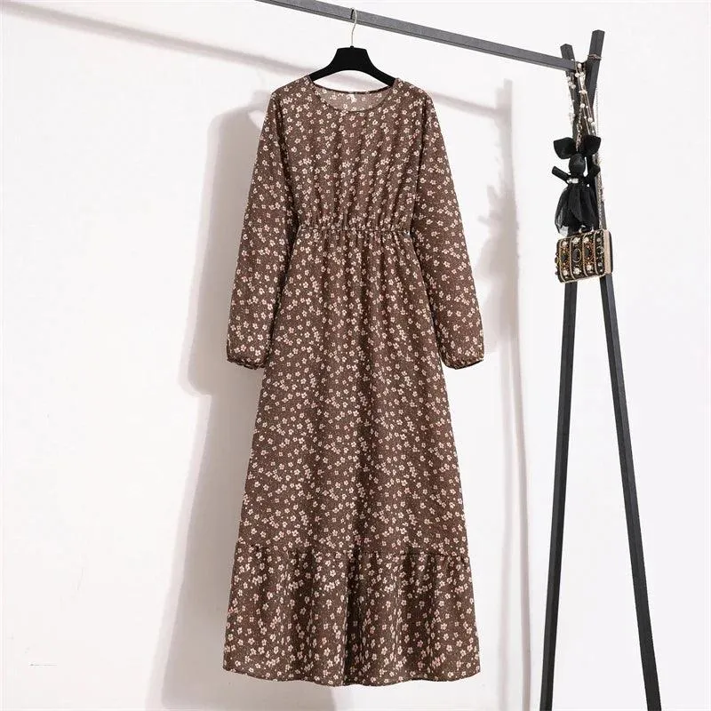Spring Bohemian Maxi Dress: Floral Beach Party O-Neck Long Mujer Vestidos