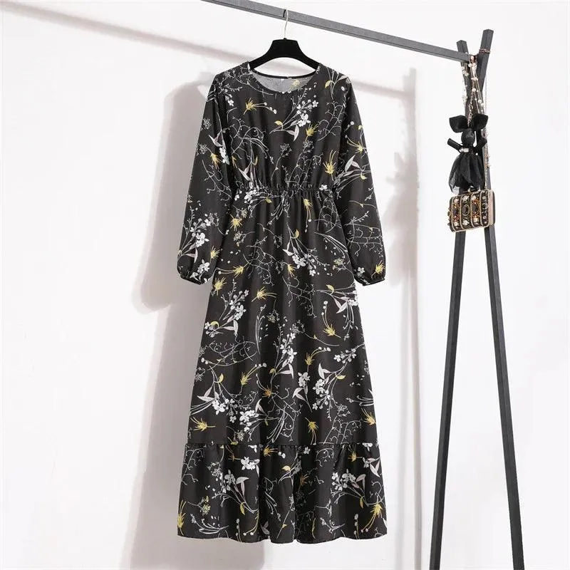 Spring Bohemian Maxi Dress: Floral Beach Party O-Neck Long Mujer Vestidos