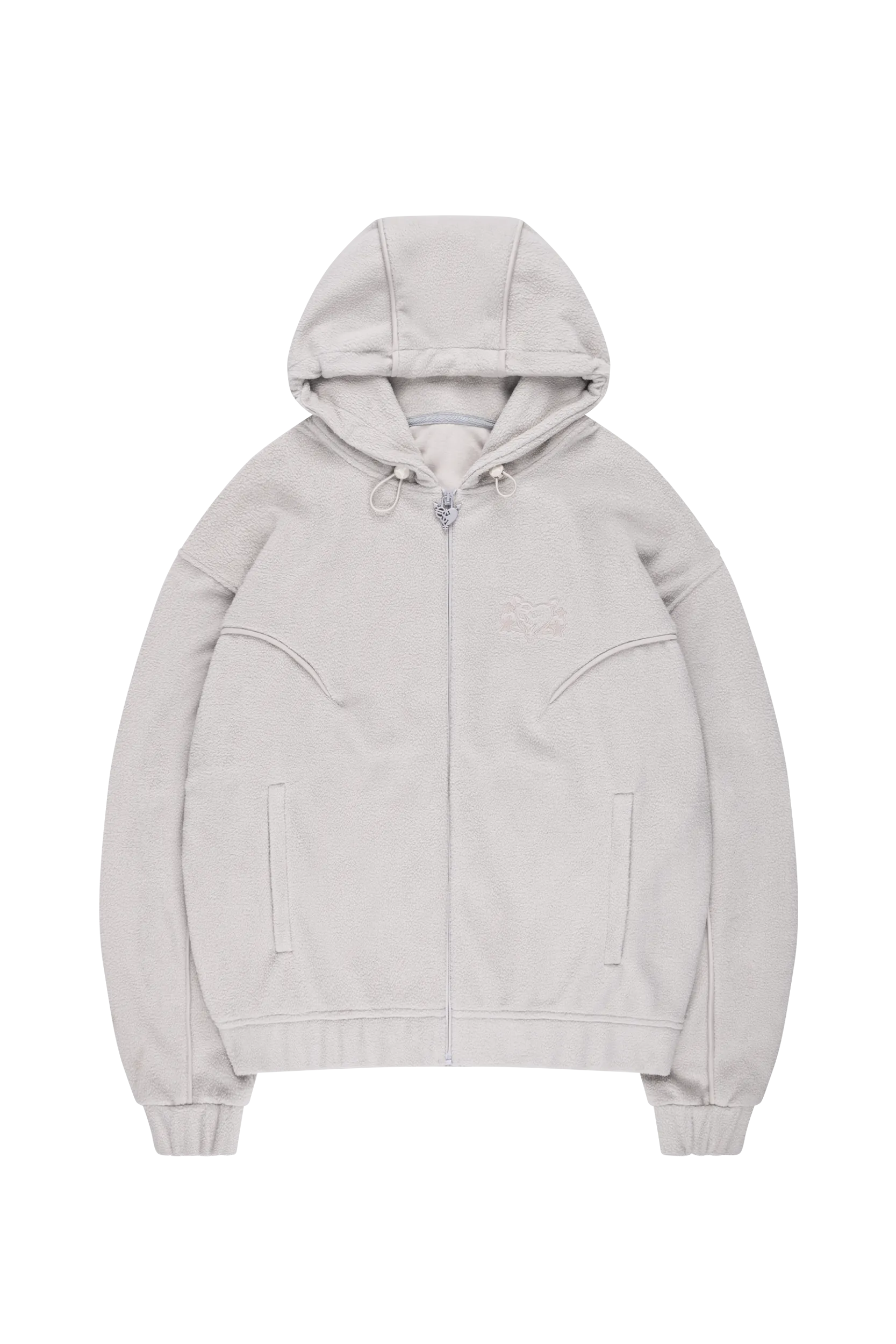 STAR WREATH FLEECE ZIP WASHED ULTIMATE GRAY 