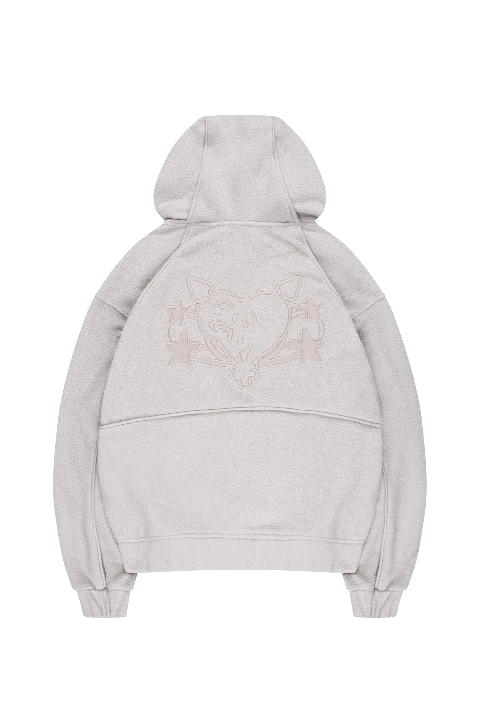 STAR WREATH FLEECE ZIP WASHED ULTIMATE GRAY 