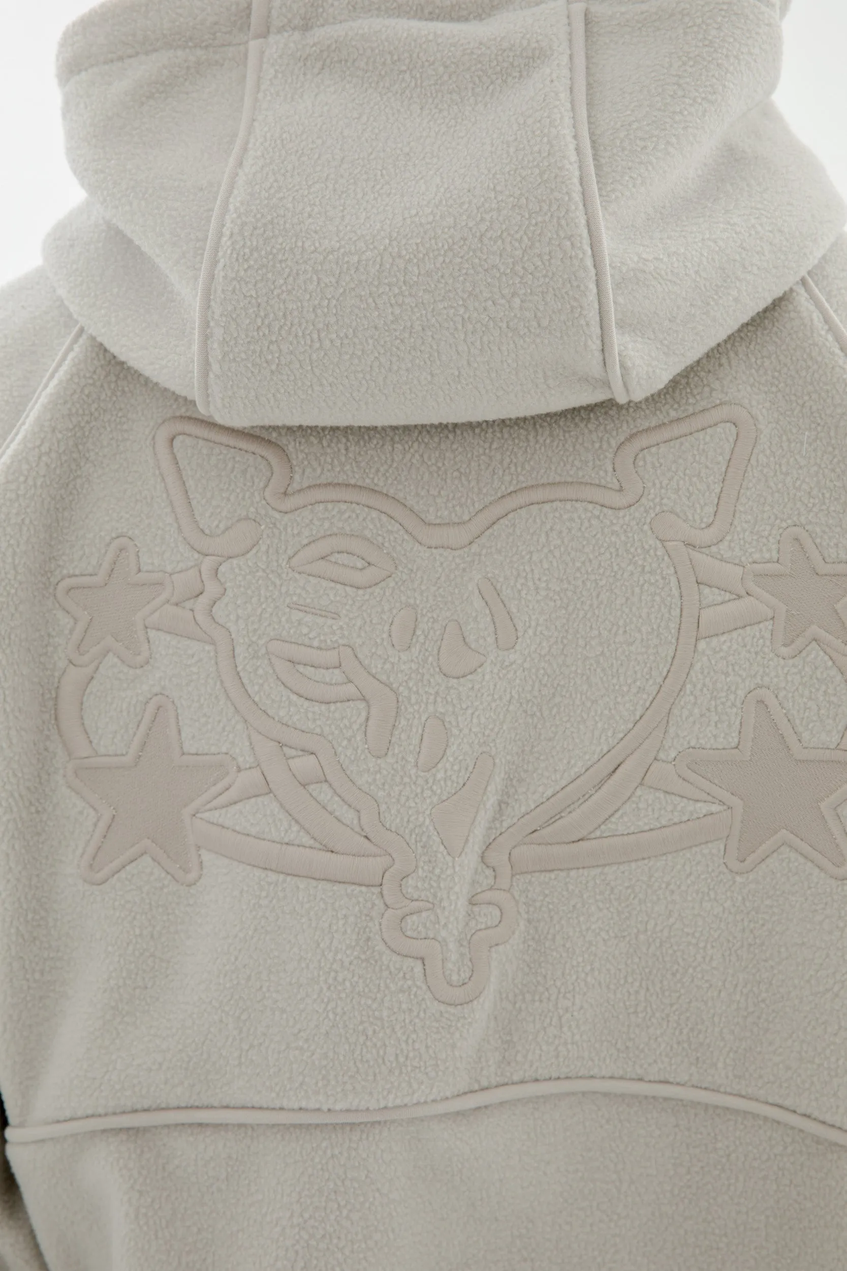 STAR WREATH FLEECE ZIP WASHED ULTIMATE GRAY 