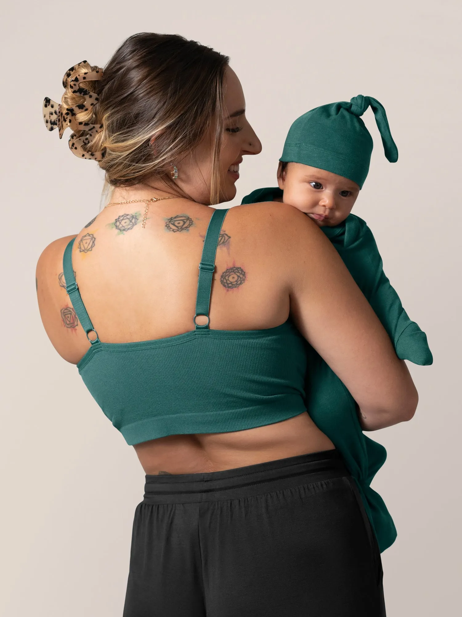 Sublime® Bamboo Hands-Free Pumping Lounge & Sleep Bra | Evergreen