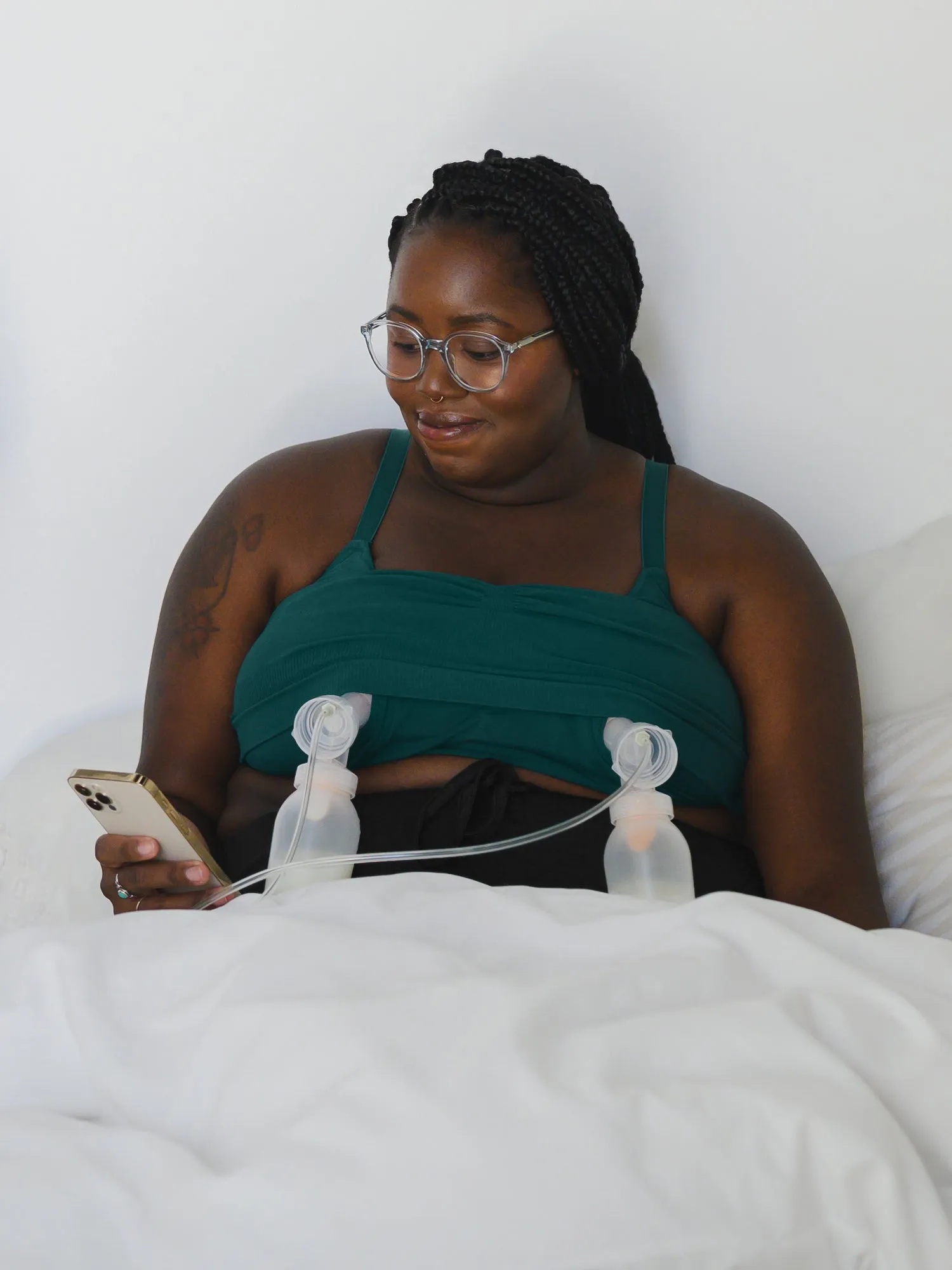 Sublime® Bamboo Hands-Free Pumping Lounge & Sleep Bra | Evergreen