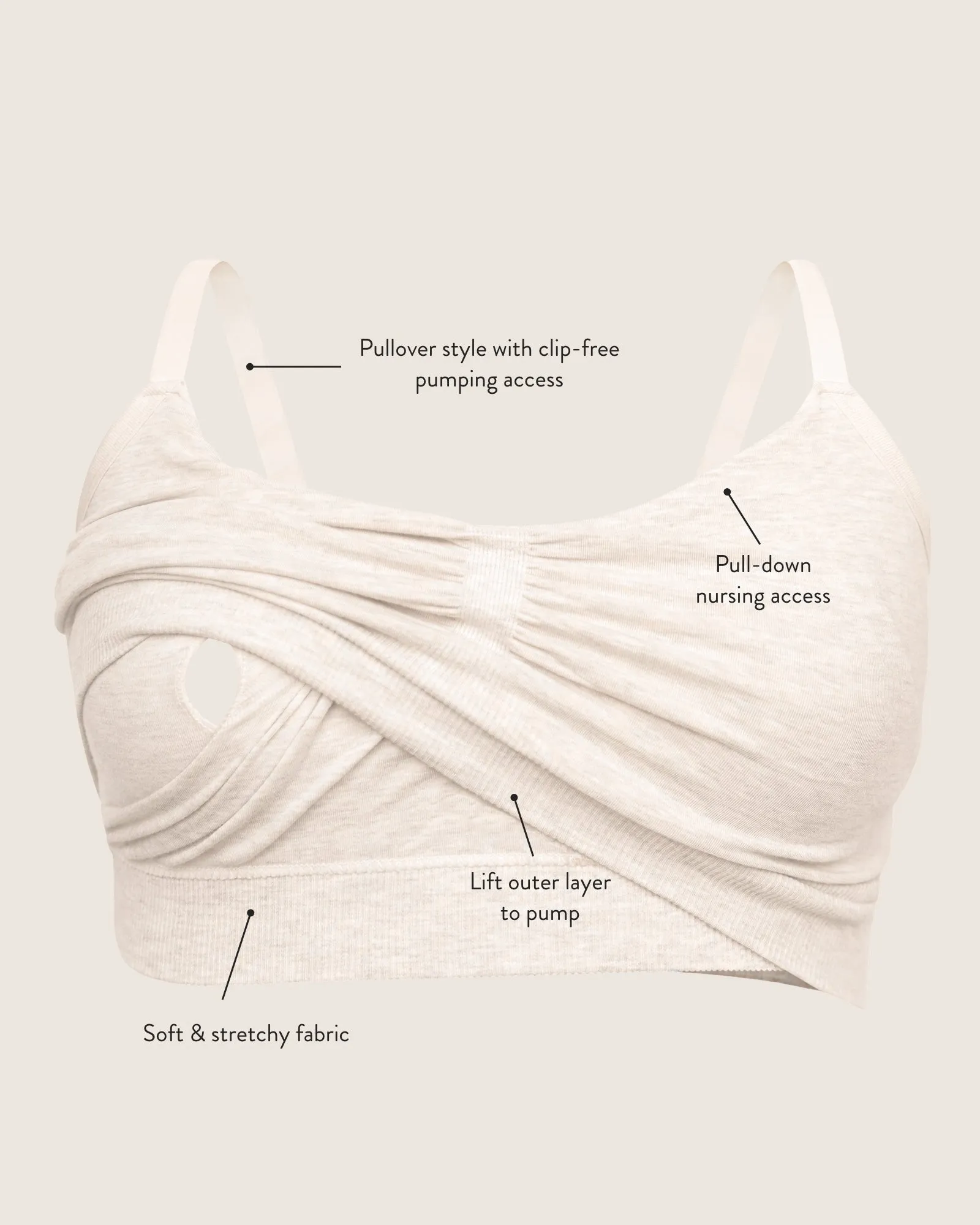 Sublime® Bamboo Hands-Free Pumping Lounge & Sleep Bra | Twilight
