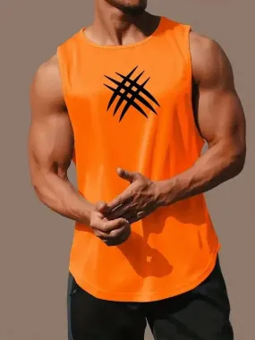 Summer Sleeveless Men's T-Shirt Fashion Braces Clothe pattern Print Casual O-Neck Outdoor Gym Clothing Man Pullover Sportswear