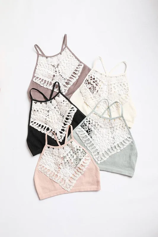 TEEK - Crochet Lace High Neck Bralette