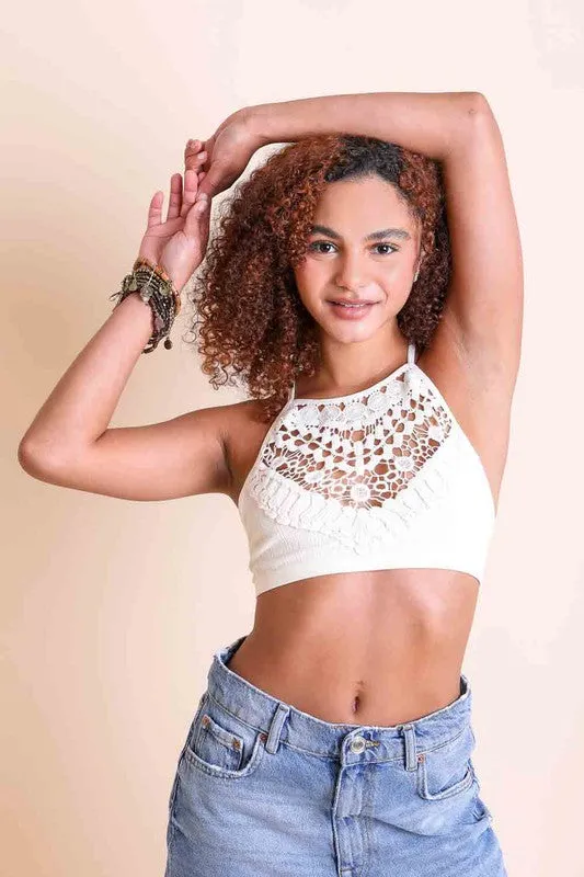TEEK - Crochet Lace High Neck Bralette