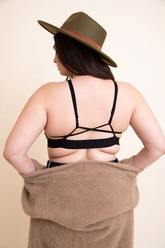 TEEK - Plus Size Multi-Brown Mesh Print High Neck Bralette