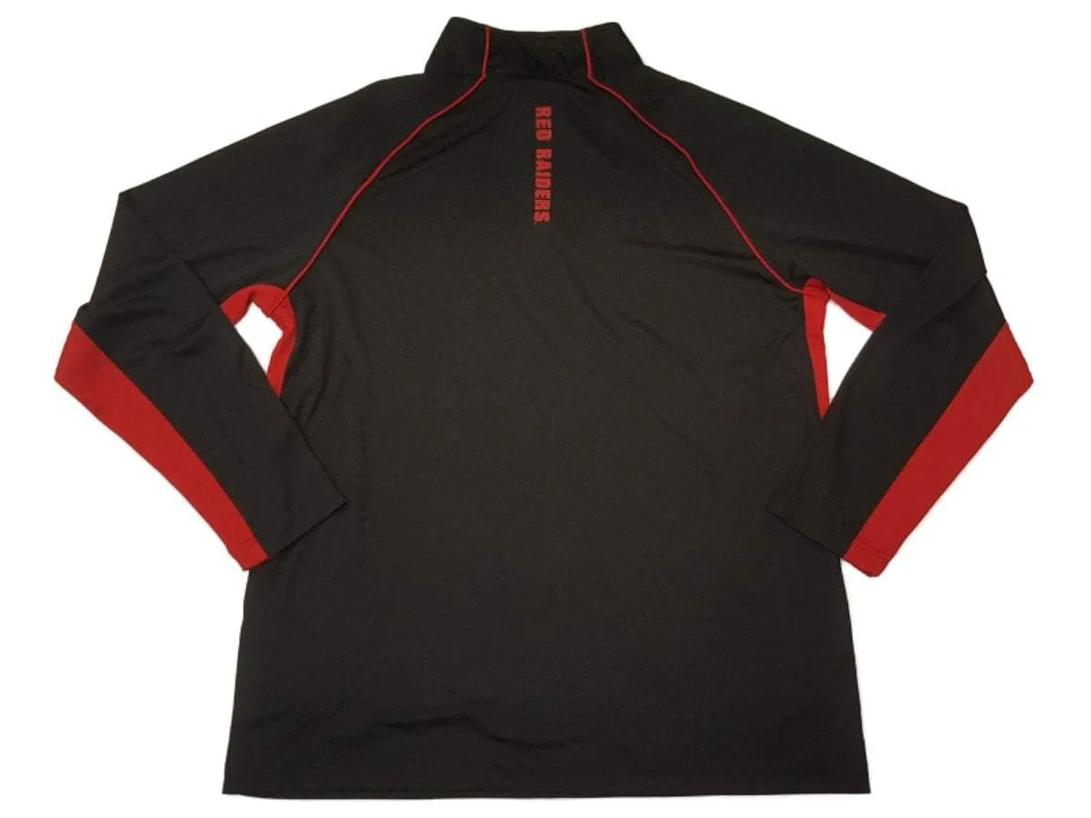 Texas Tech Red Raiders Colosseum Black Red 1/4 Zip Performance LS Pullover (L)