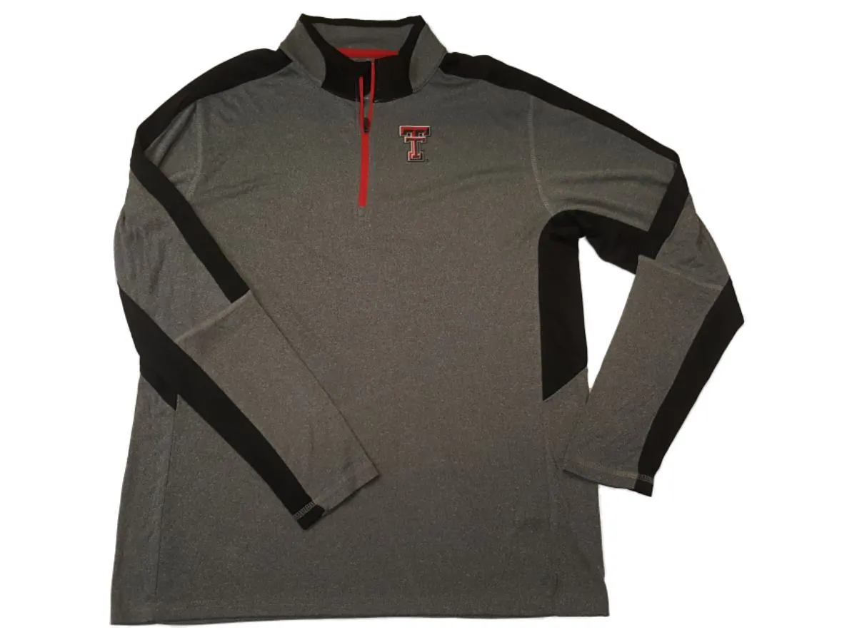 Texas Tech Red Raiders Colosseum Gray Black 1/4 Zip Performance LS Pullover (L)