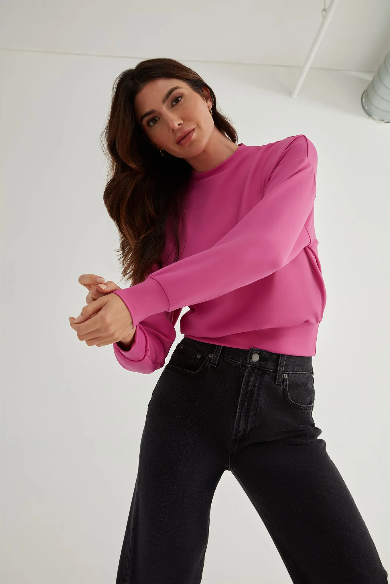 The Power Pullover: Classic - Magic Double Knit - Fuchsia