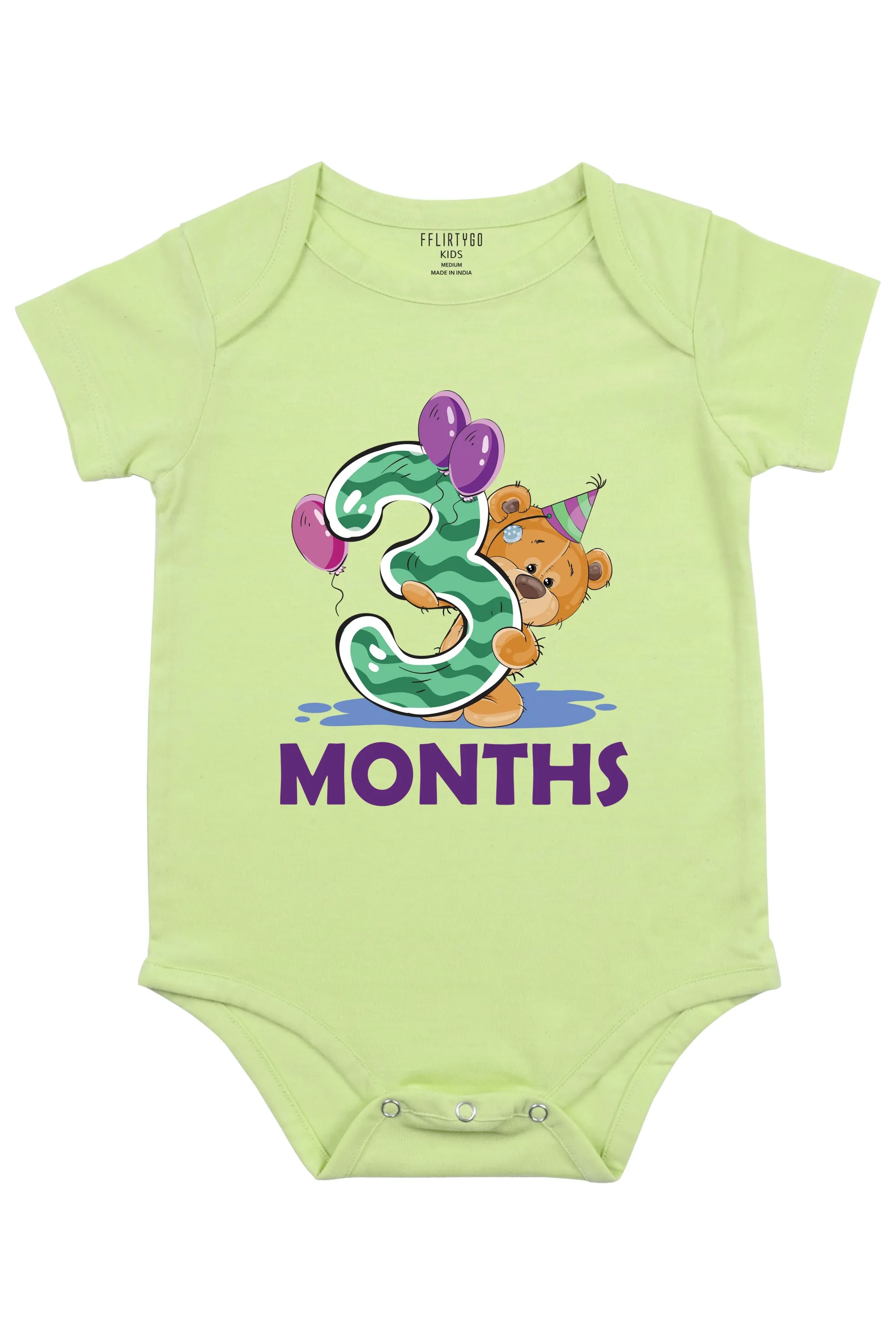 Three Months Milestone - Teddy Baby Romper | Onesies