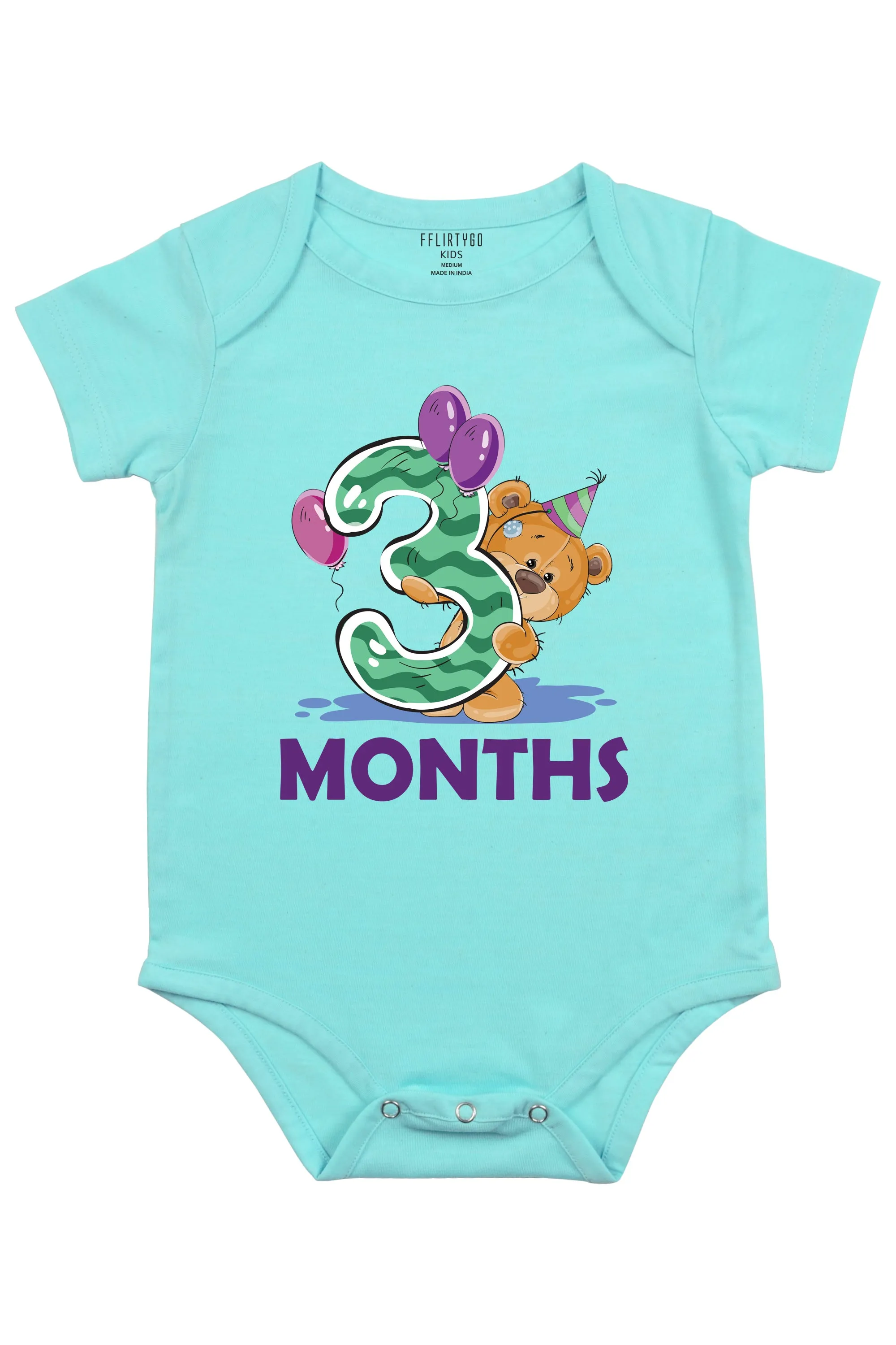 Three Months Milestone - Teddy Baby Romper | Onesies