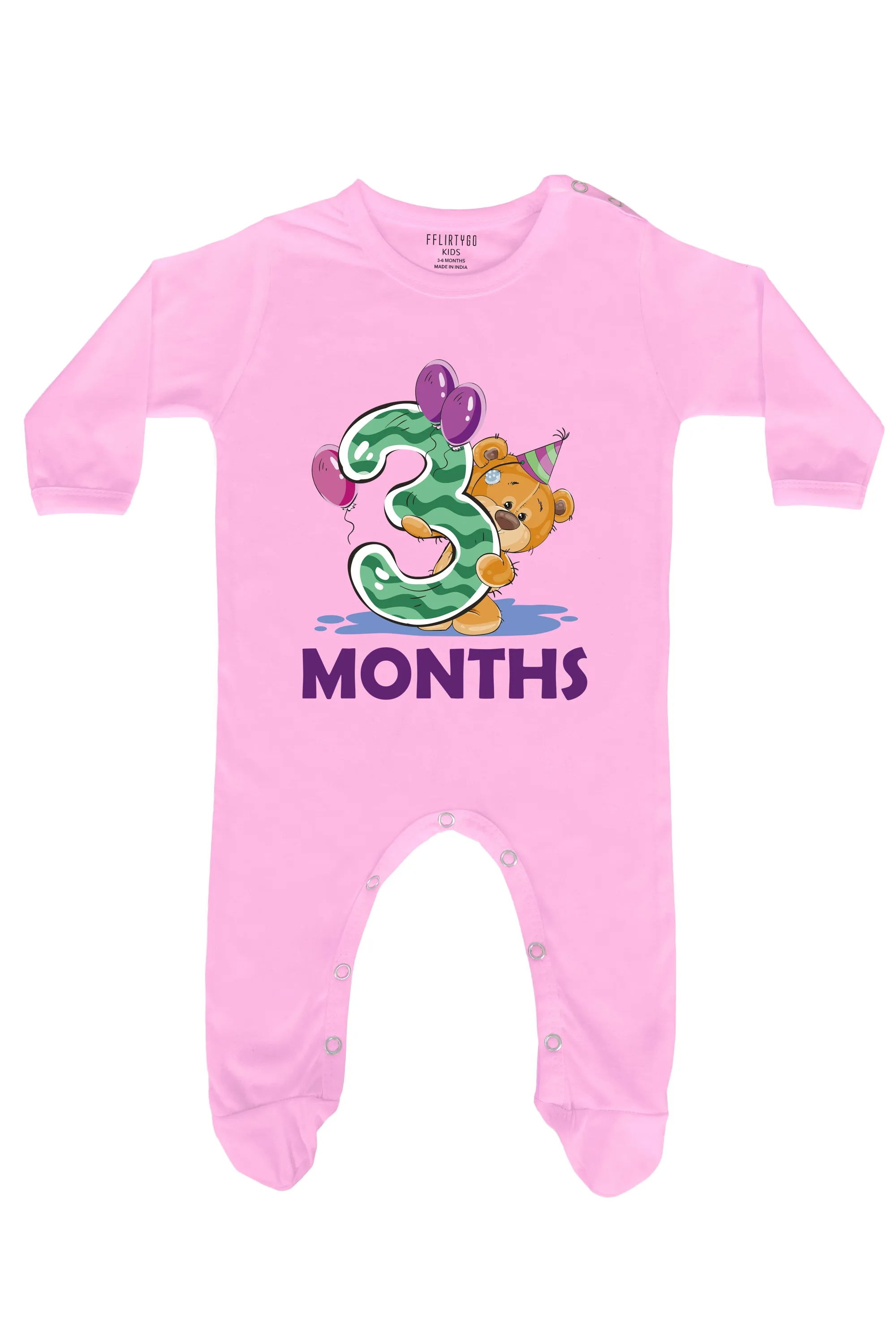 Three Months Milestone - Teddy Baby Romper | Onesies