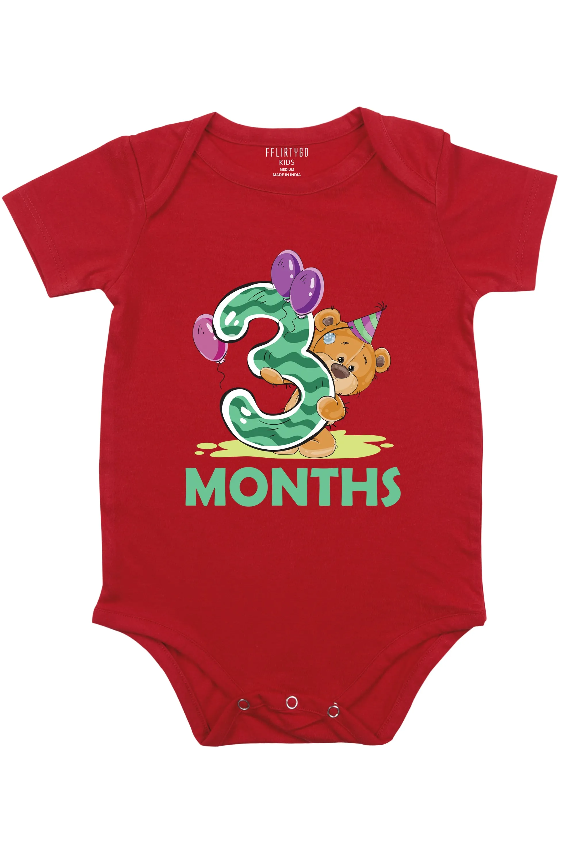 Three Months Milestone - Teddy Baby Romper | Onesies