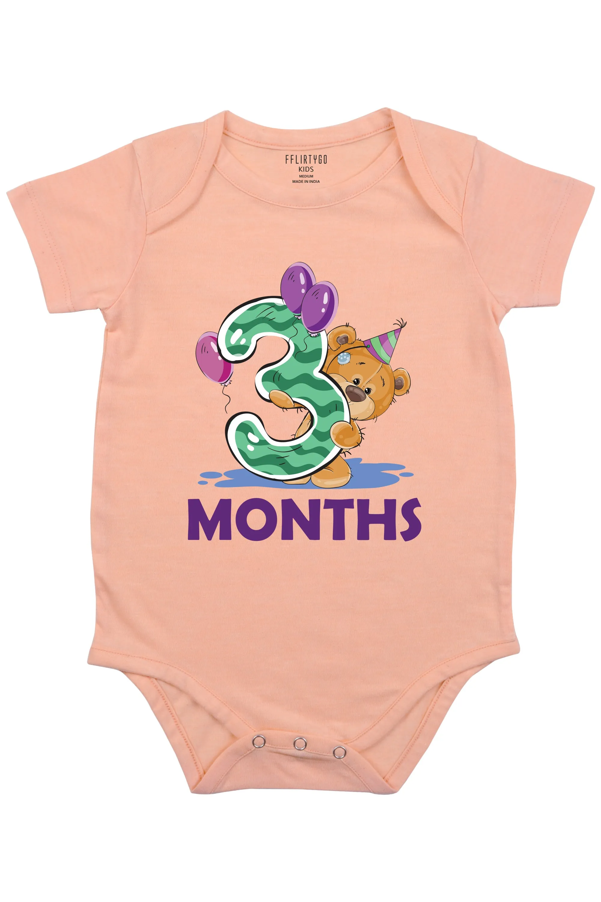 Three Months Milestone - Teddy Baby Romper | Onesies