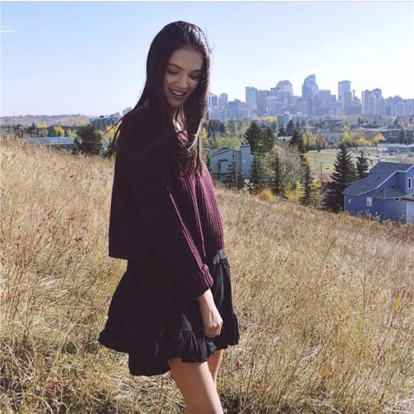 Trendy oversize knitted pullover sweater