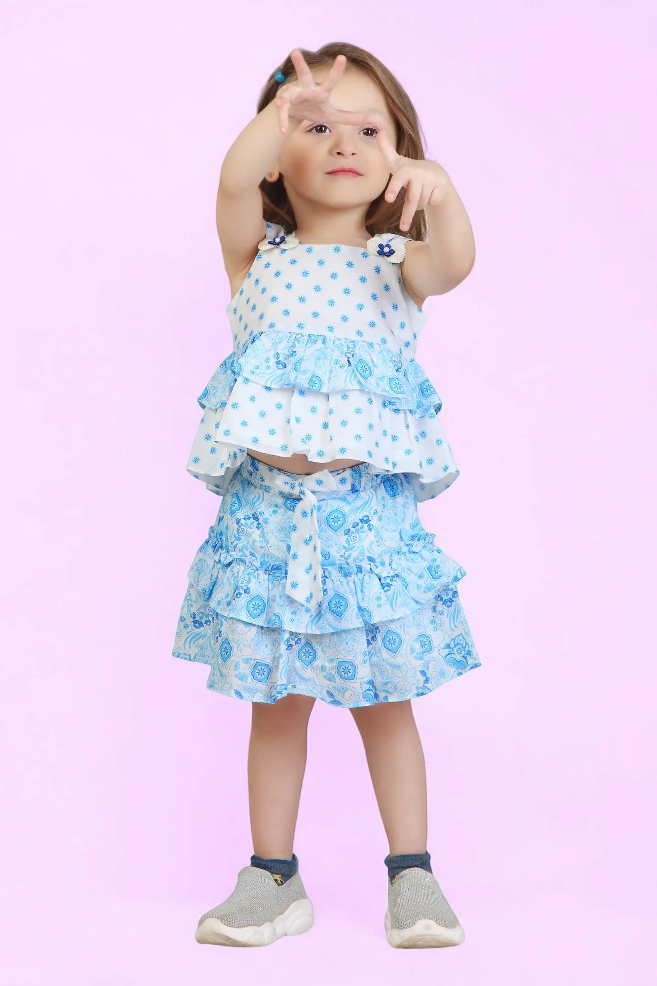 Tressel Kids Printed Skirt Set