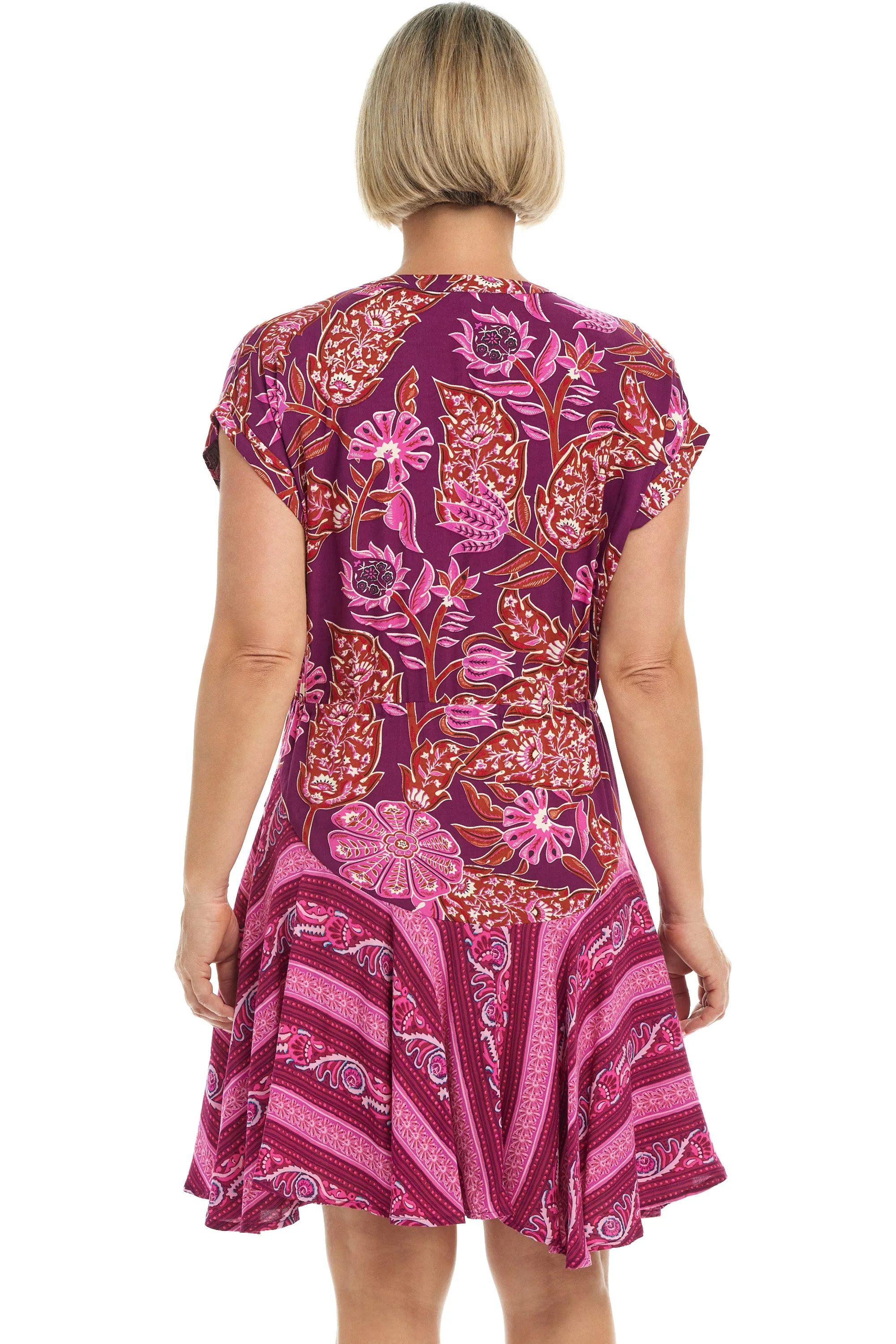 Tropical Cocktail Drawstring Dress