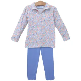 Trotter Street Kids Frankie Floral 1/4 Zip Pullover Set