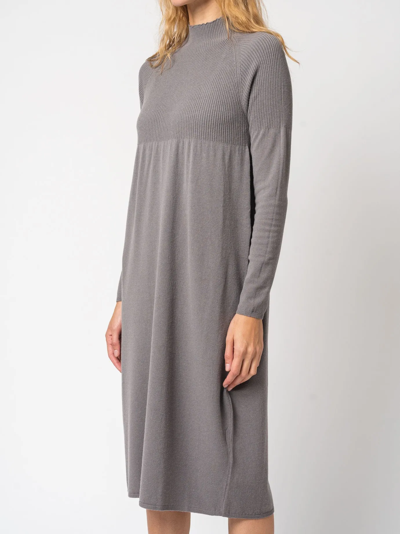 Turtleneck Dress in Viscose and Wool