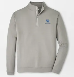 University of Kentucky Melange Perth Performance Quarter-Zip in Gale Grey by Peter Millar