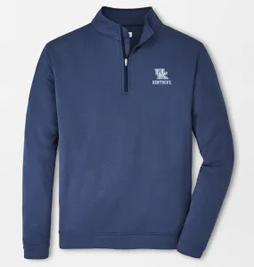 University of Kentucky Melange Perth Performance Quarter-Zip in Navy by Peter Millar