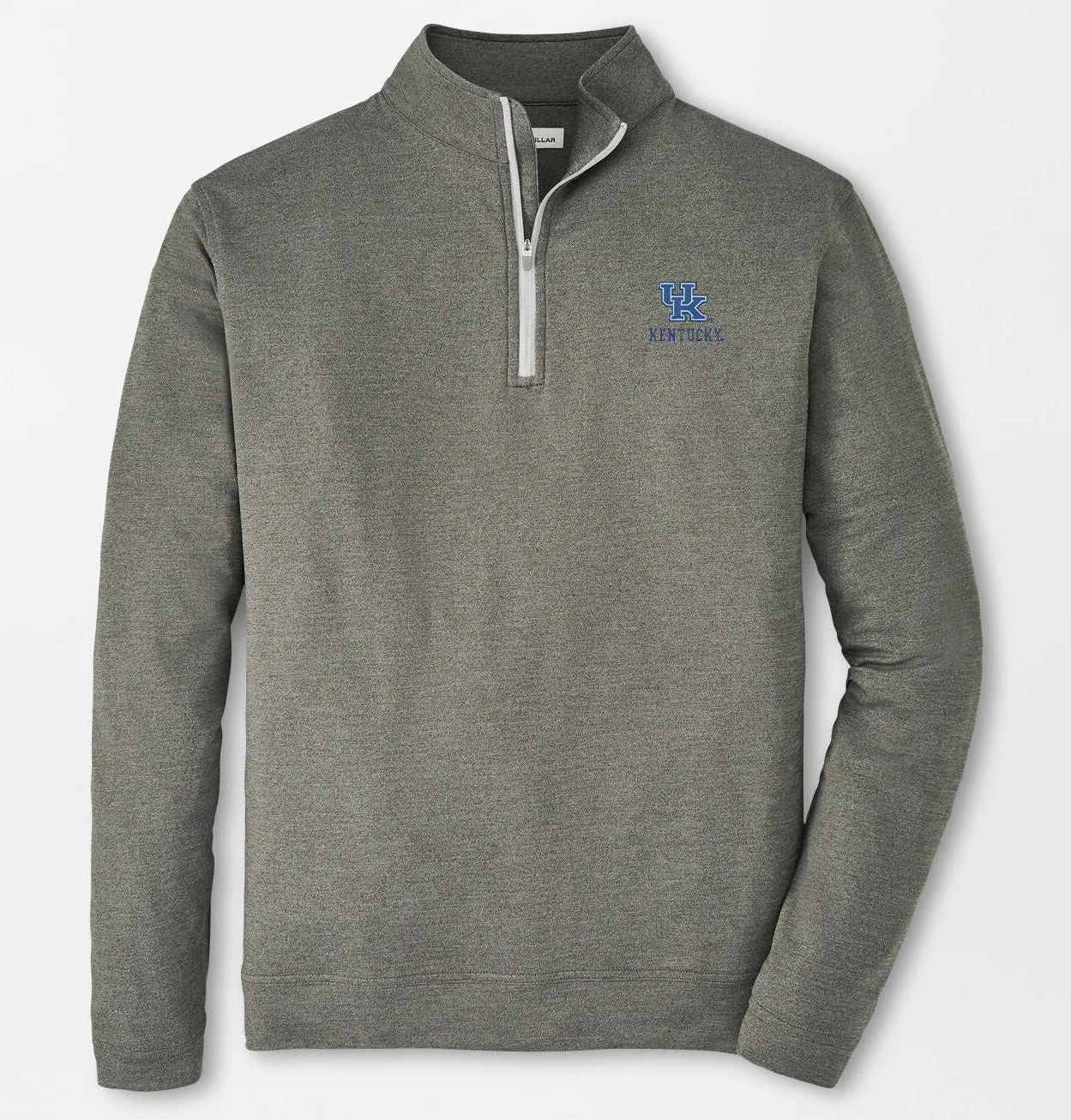University of Kentucky Melange Perth Performance Quarter-Zip in Smoke by Peter Millar