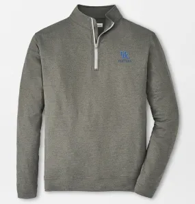 University of Kentucky Melange Perth Performance Quarter-Zip in Smoke by Peter Millar