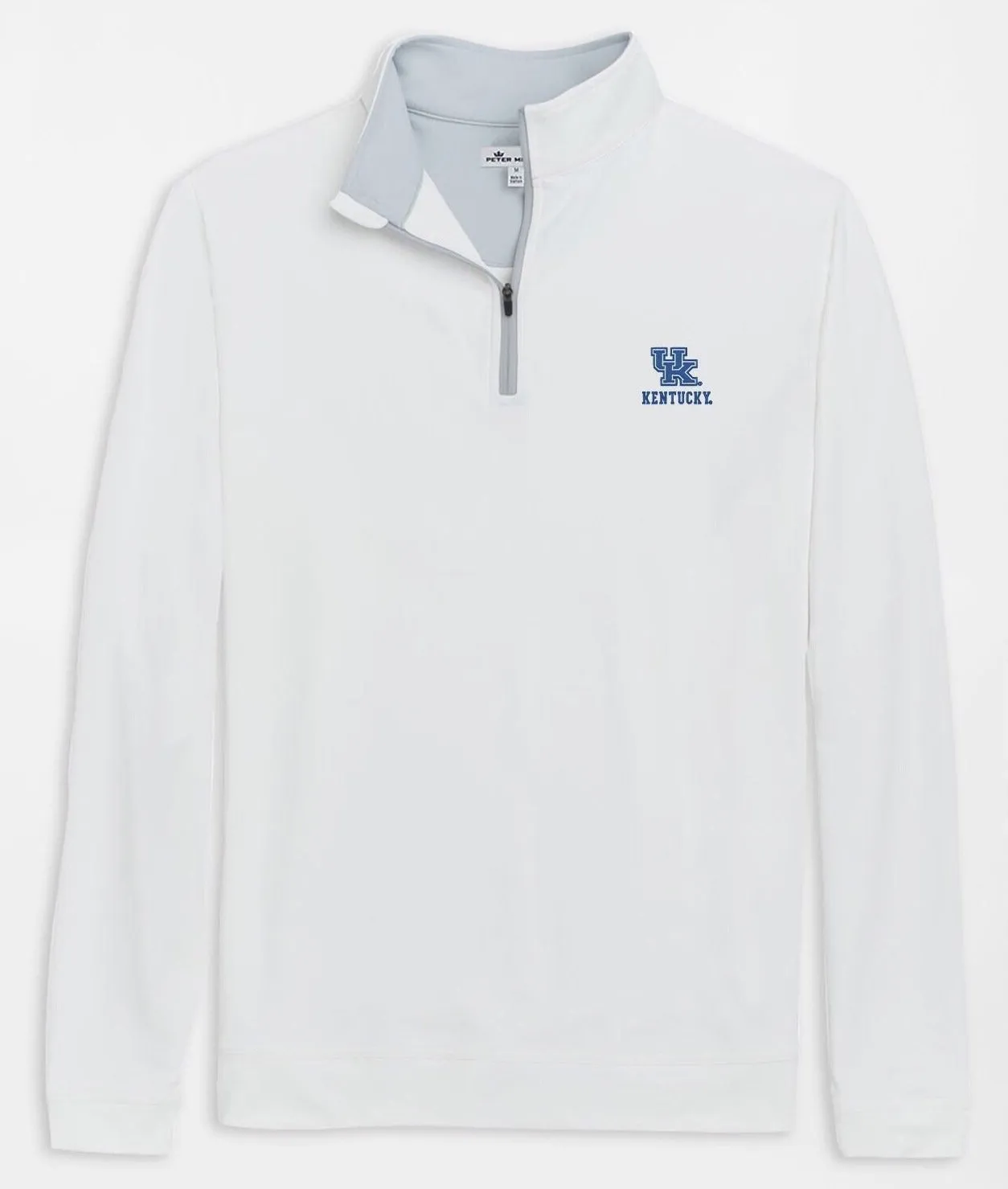 University of Kentucky Perth Performance Quarter-Zip in White by Peter Millar