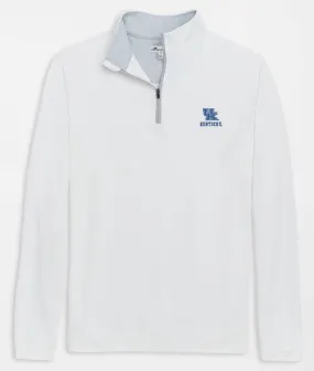 University of Kentucky Perth Performance Quarter-Zip in White by Peter Millar