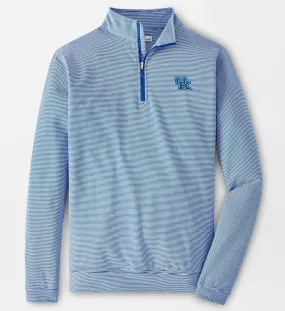 University of Kentucky Stripe Perth Performance Quarter-Zip in Blue/White by Peter Millar