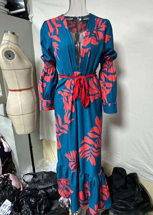 Uniwim cybergoth dress to impress Autumn New Bohemian Style Fashion Printed Long Sleeve Dress Women