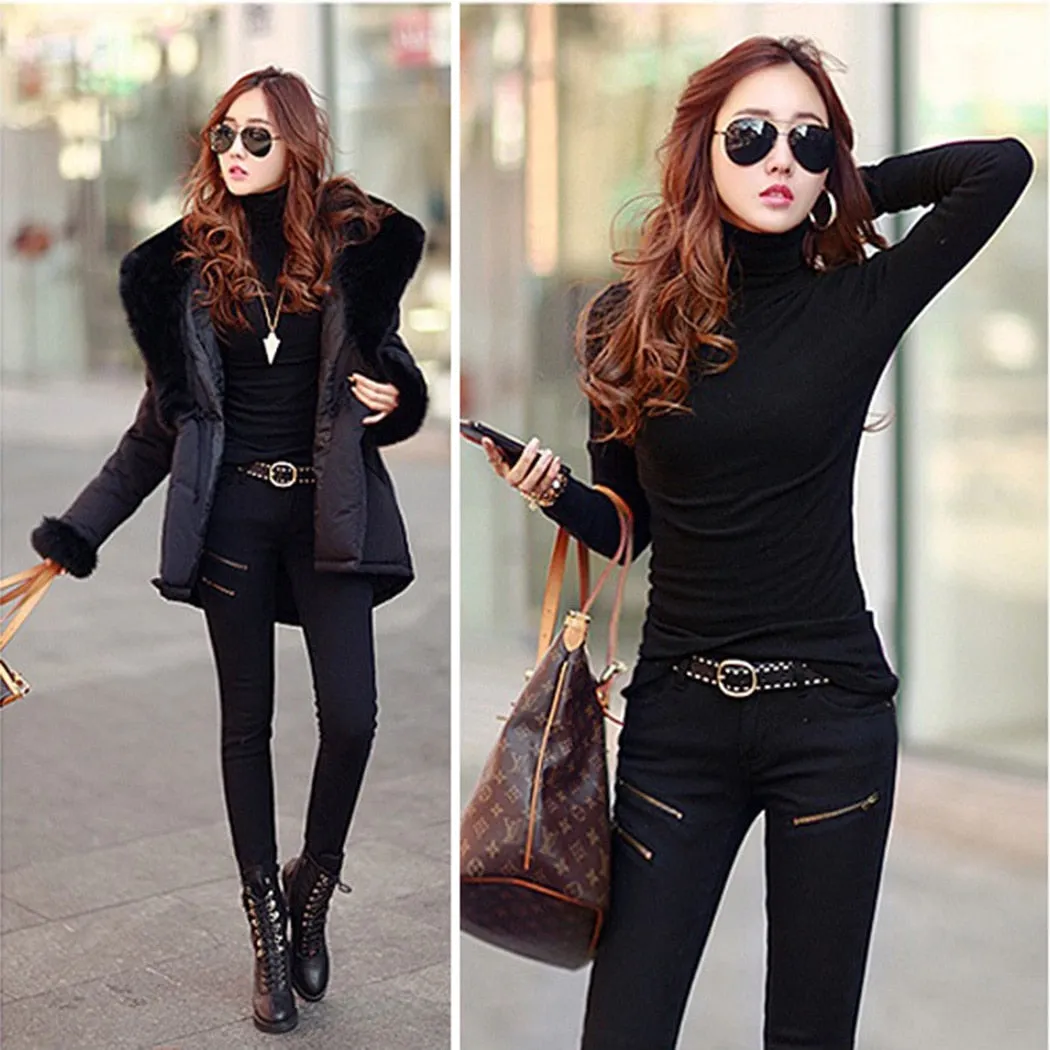 VenusFox Wool Turtleneck Jumper Long Sleeve Basic Tops