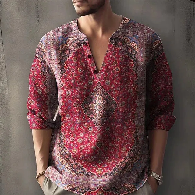 Vintage Bohemian Flower Printed T-Shirt