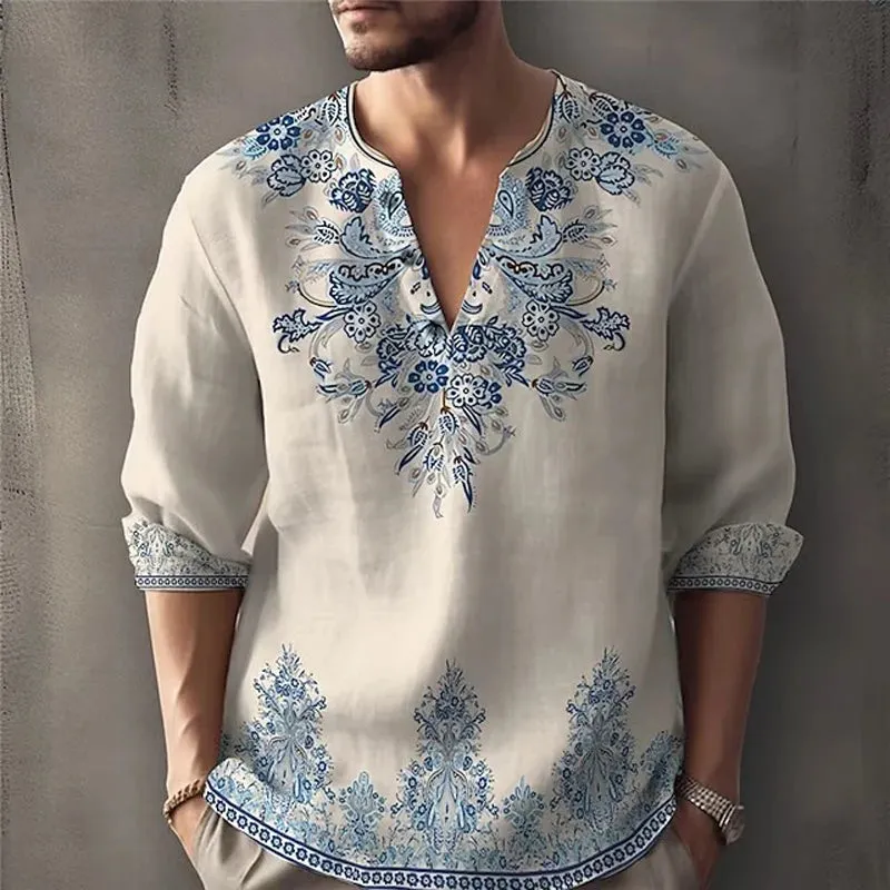 Vintage Bohemian Flower Printed T-Shirt