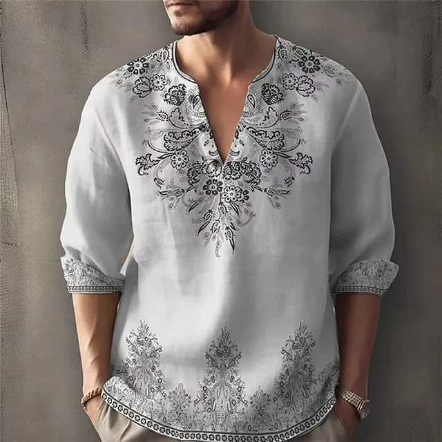 Vintage Bohemian Flower Printed T-Shirt