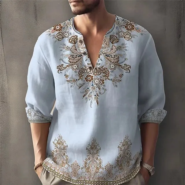 Vintage Bohemian Flower Printed T-Shirt