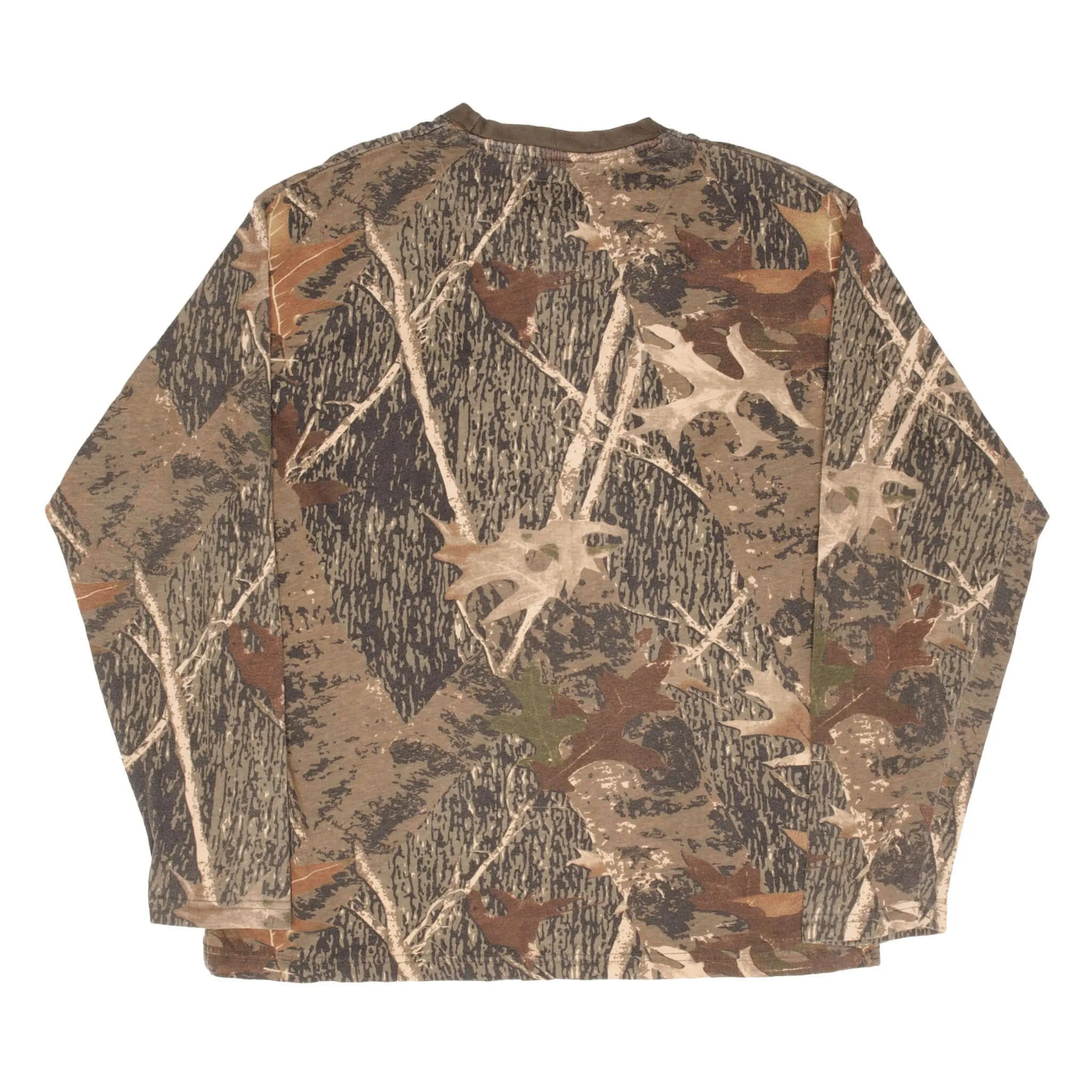 VINTAGE HUNTING CAMO OLD MILL LONG SLEEVE POCKET TEE SHIRT SIZE LARGE