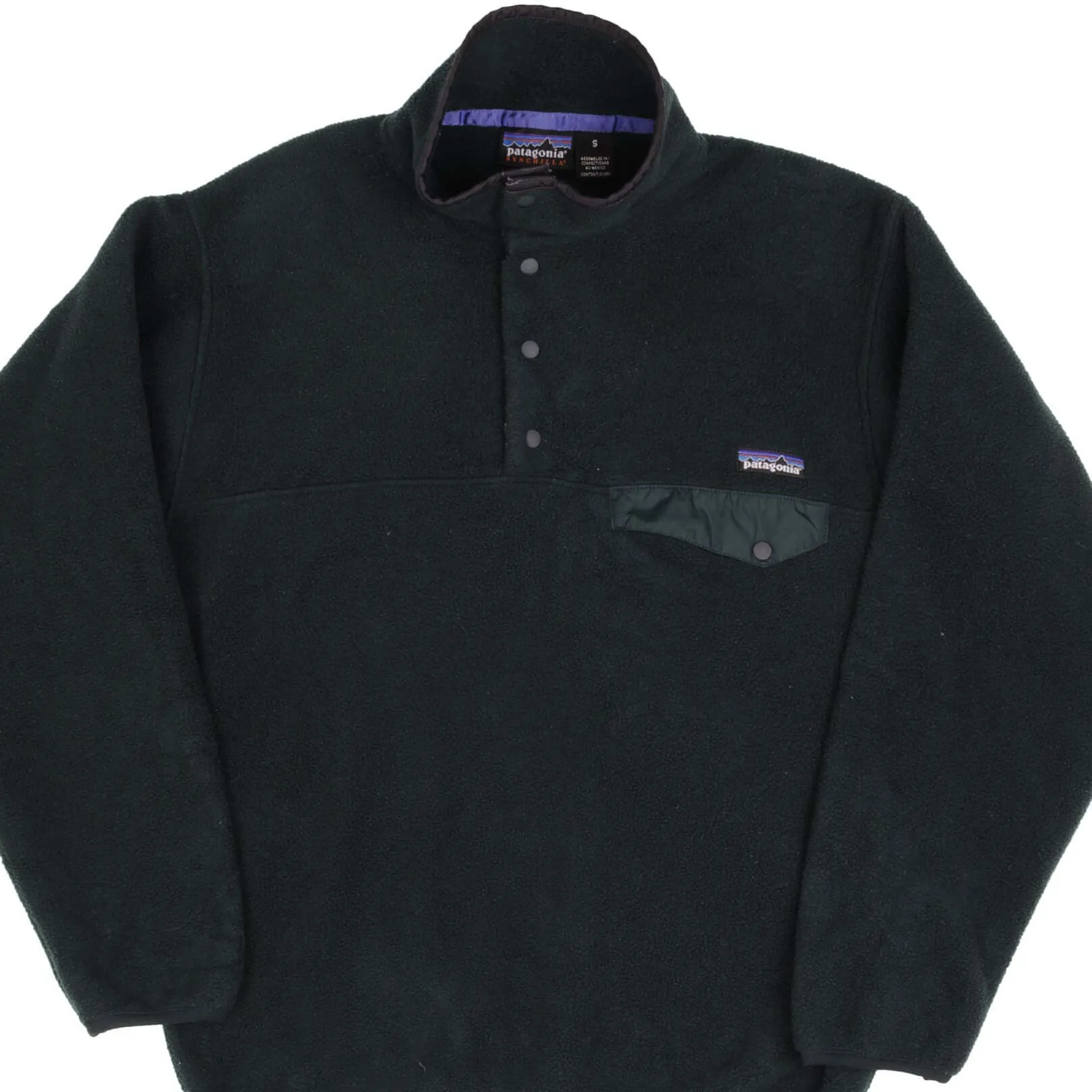 VINTAGE PATAGONIA 1990S SYNCHILLA SNAP T PINE GREEN FLEECE PULLOVER SIZE SMALL