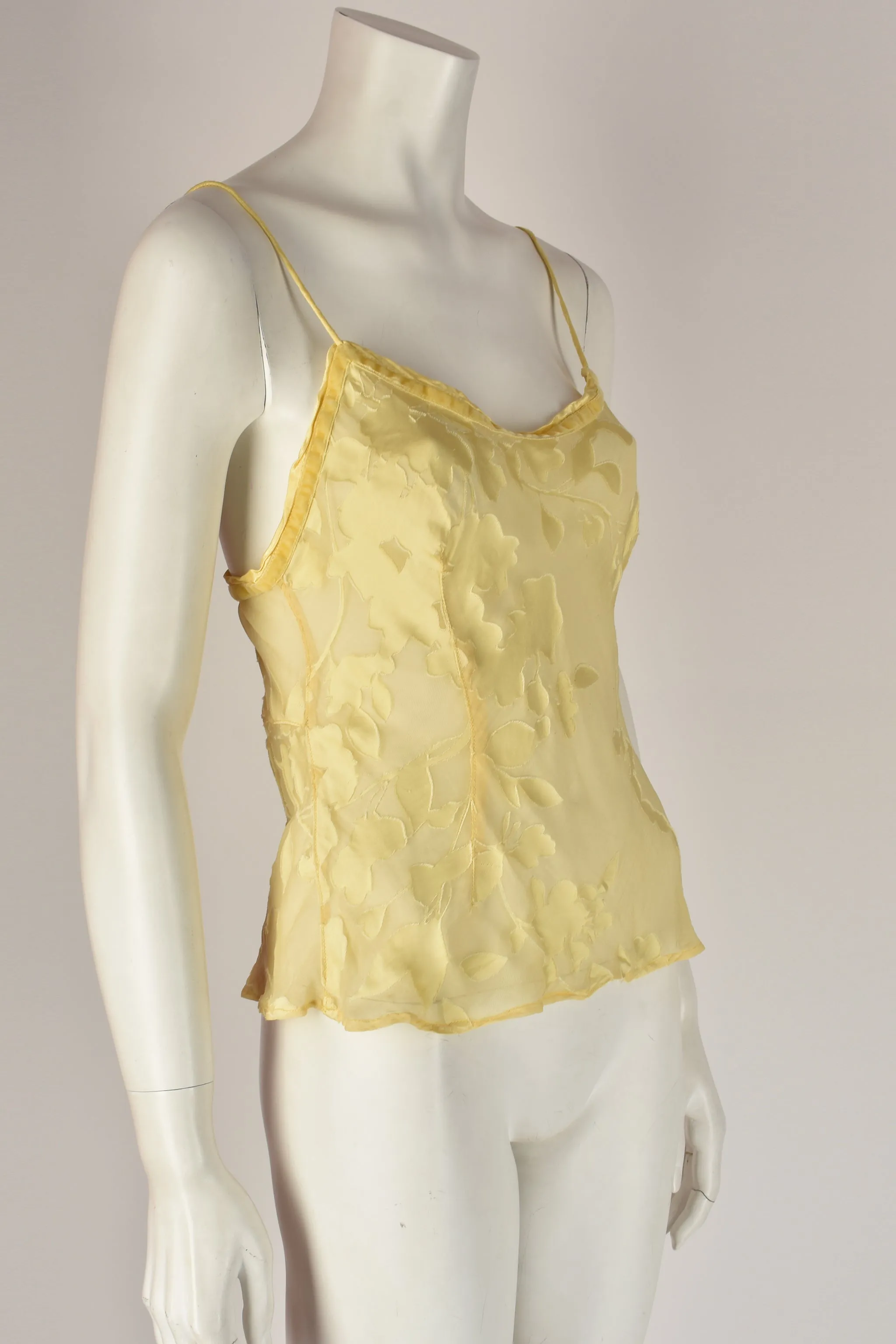 VOYAGE 90s sheer yellow vest top M