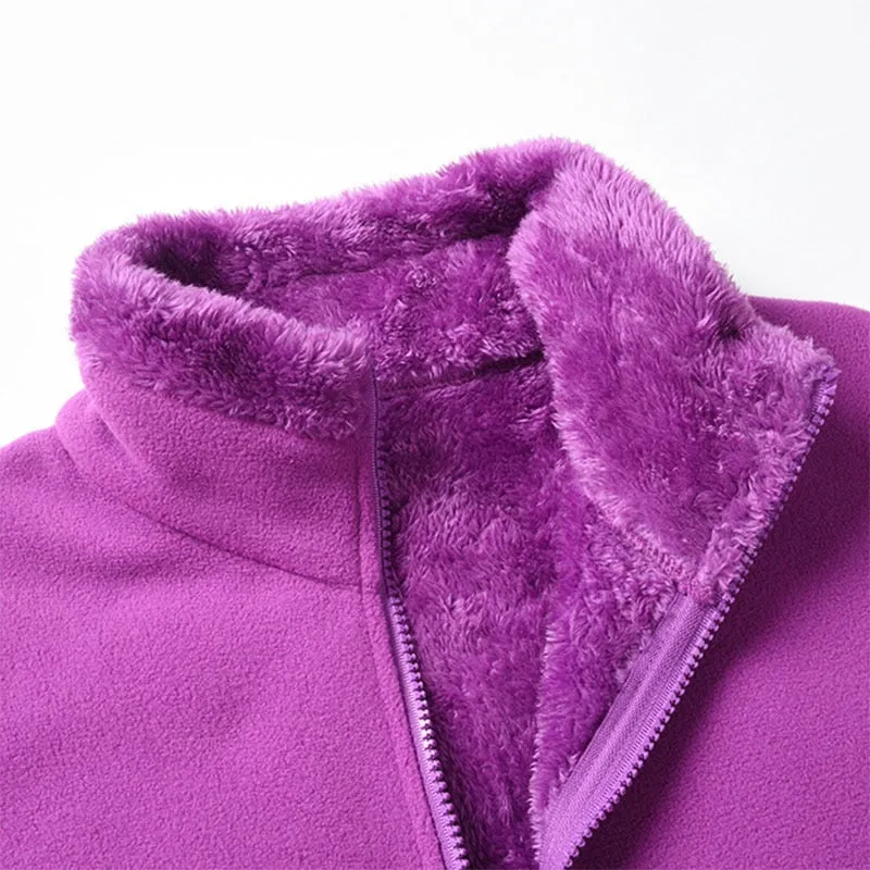 Warm thick Fleece jacket women's autumn winter