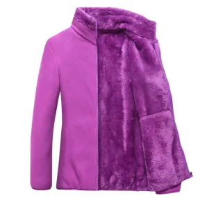Warm thick Fleece jacket women's autumn winter