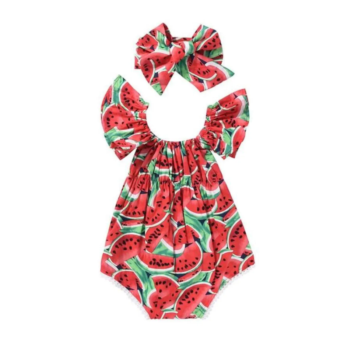 Watermelon Romper with Headband