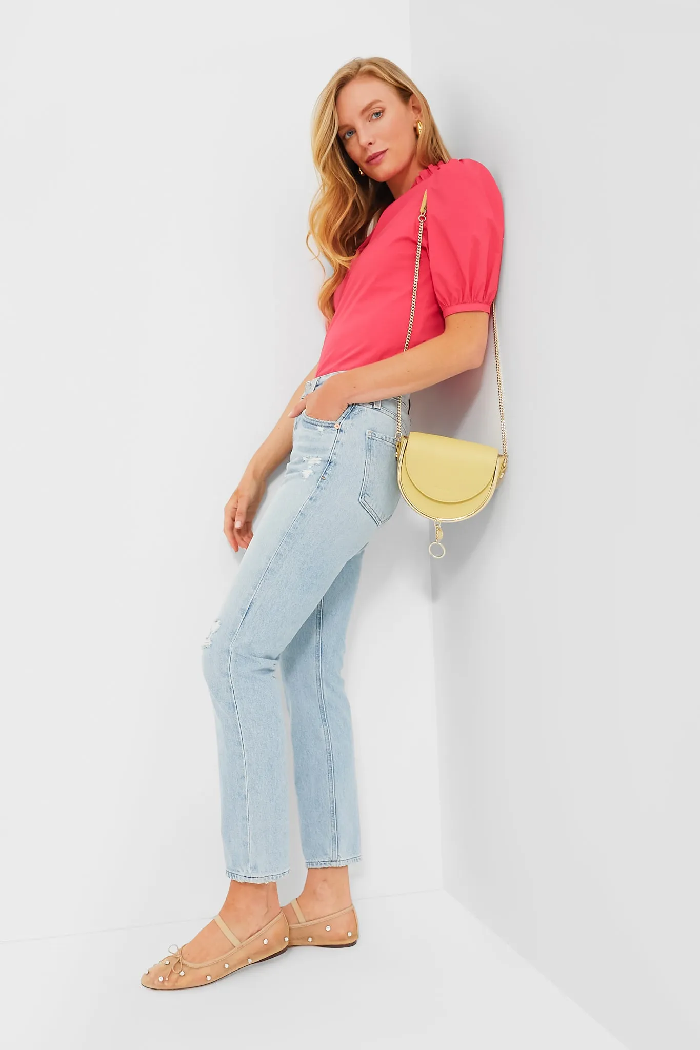 Watermelon Ruffle Leigh Blouse