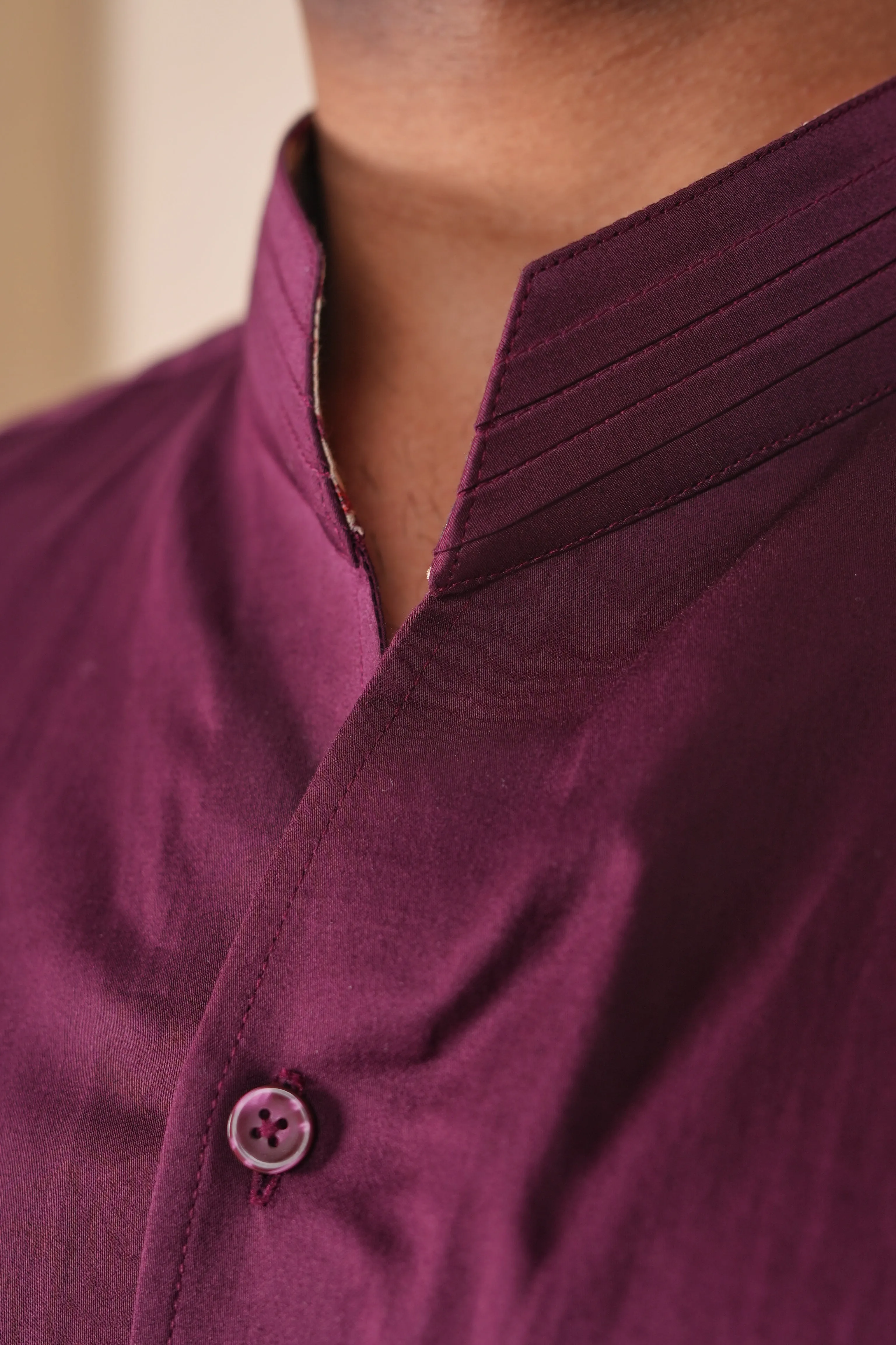 Wine Cotton Shirt