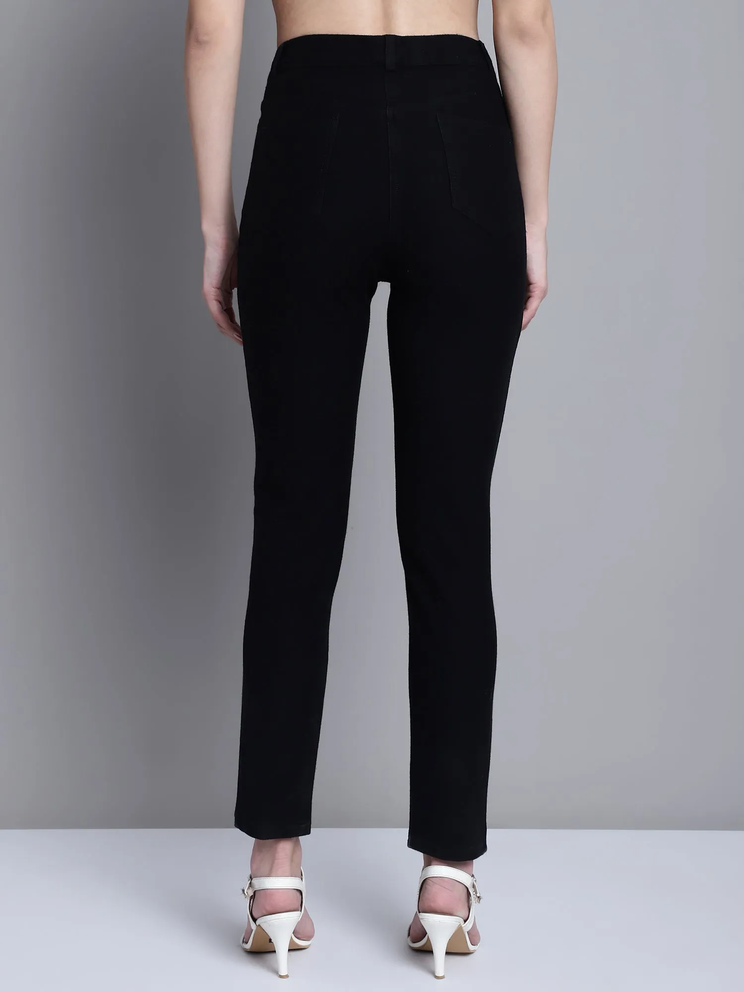 Women's Casual Regular Fit Black  Mid rise Leggings
