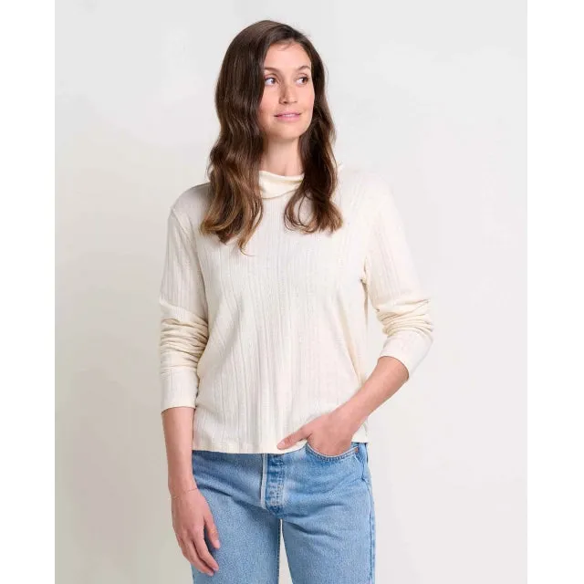 Womens Foothill Pointelle Ls T-neck